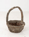 Faux Bois Basket Garden Ornament