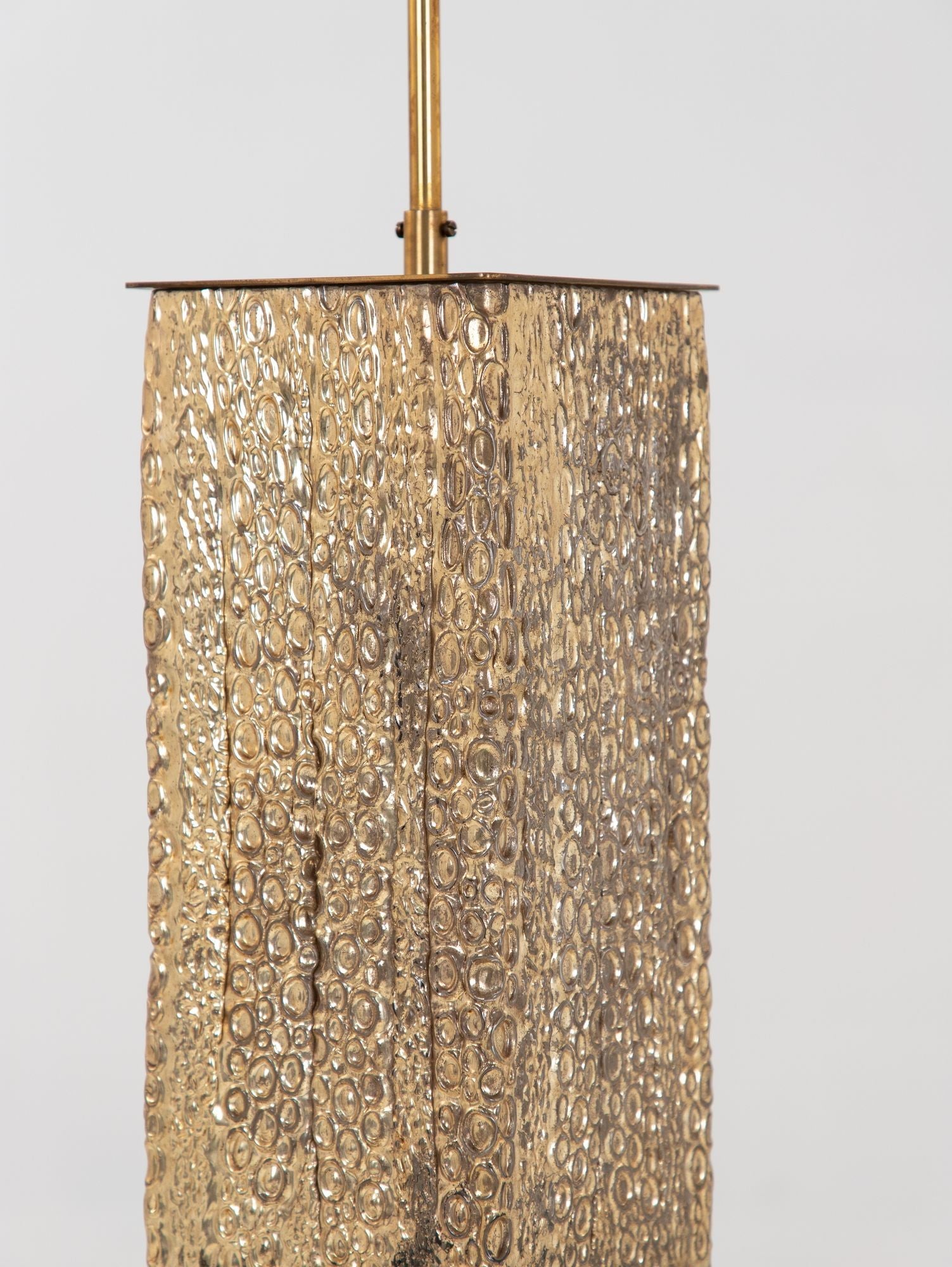 Glass Lamp with Molded Crocodile Pattern