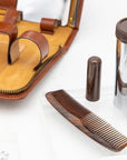 Vintage Men's Grooming Kit with Leather Case