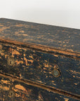 Gustavian Swedish Black Chest on Chest, early 19th Century