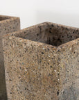 Brutalist Inspired Pair of Mixed Stone Planters, 20th Century