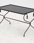 Iron and Black Glass Cocktail Table, 20th Century