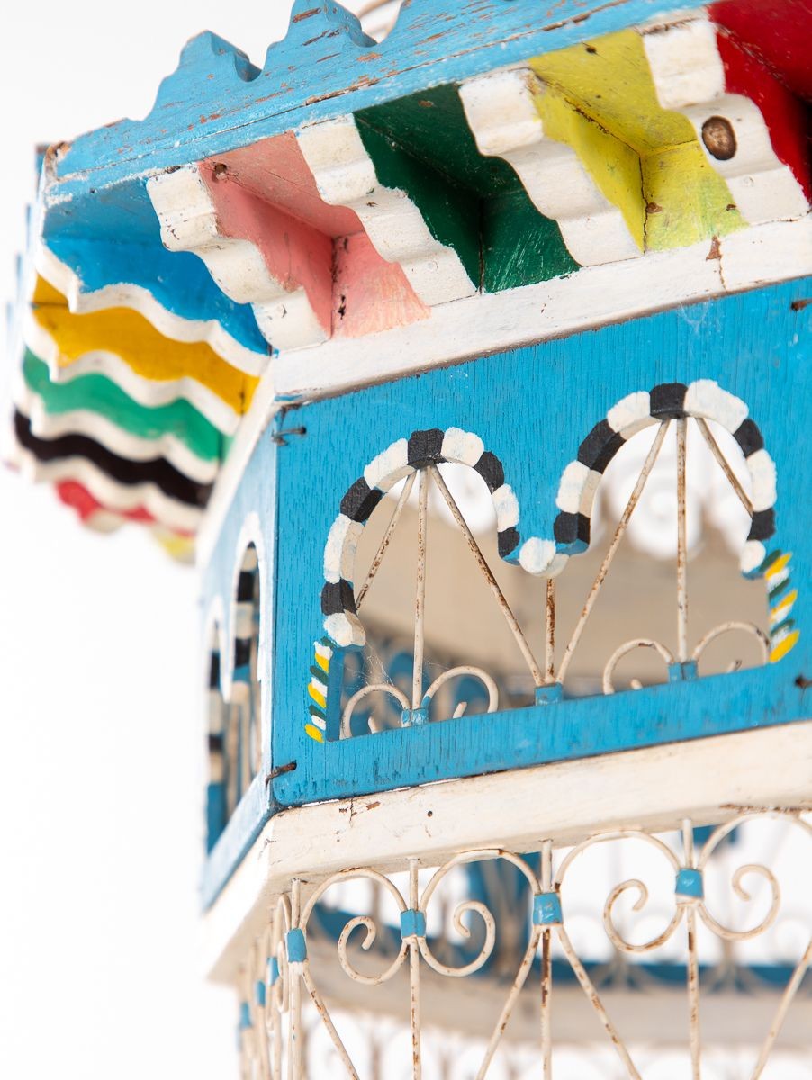 Polychrome Wire Birdcage, French 20th-Century