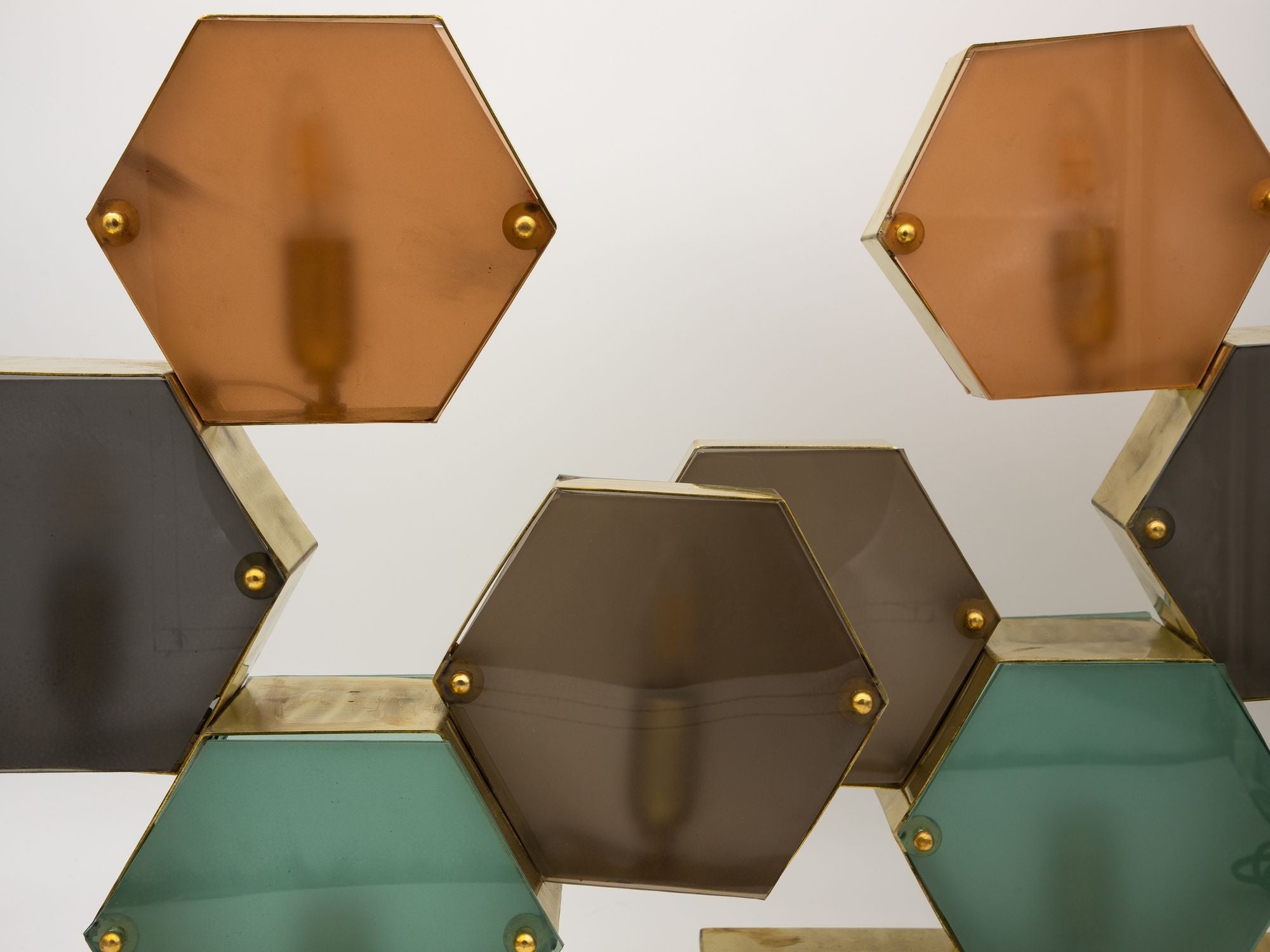 Pair Murano Geometric Multicolor Lamps