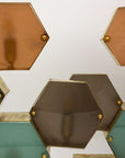 Pair Murano Geometric Multicolor Lamps