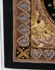 Embroidered Indian Screen Board Art with Beaded Detail