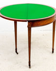 Satinwood and Mahogany Demilune Card Table