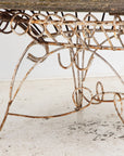 White Iron and Wood Topped Garden Dining Table, France 1930s