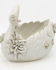 Italian Porcelain Swan Cachepot, Off White, Early 20th C.