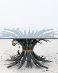 Hollywood Regency Gilt Metal Sheaf of Wheat Coffee Table, France Mid 20th C.