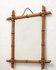Small Faux Bamboo Carved Frame Mirror, England 1940s