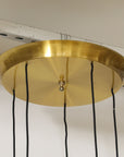 Midcentury Modern Italian Brass Flushmount Light with Five Pendant Drops