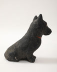 Black Scottie Dog Garden Ornament Reconstituted Stone, English Mid 20th C.