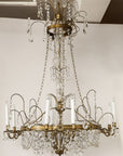 Eight Armed Crystal and Brass Chandelier, Early 20th C.