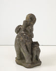 Stone Elephant Mother and Baby Fountain Garden Ornament, French Mid 20th C.