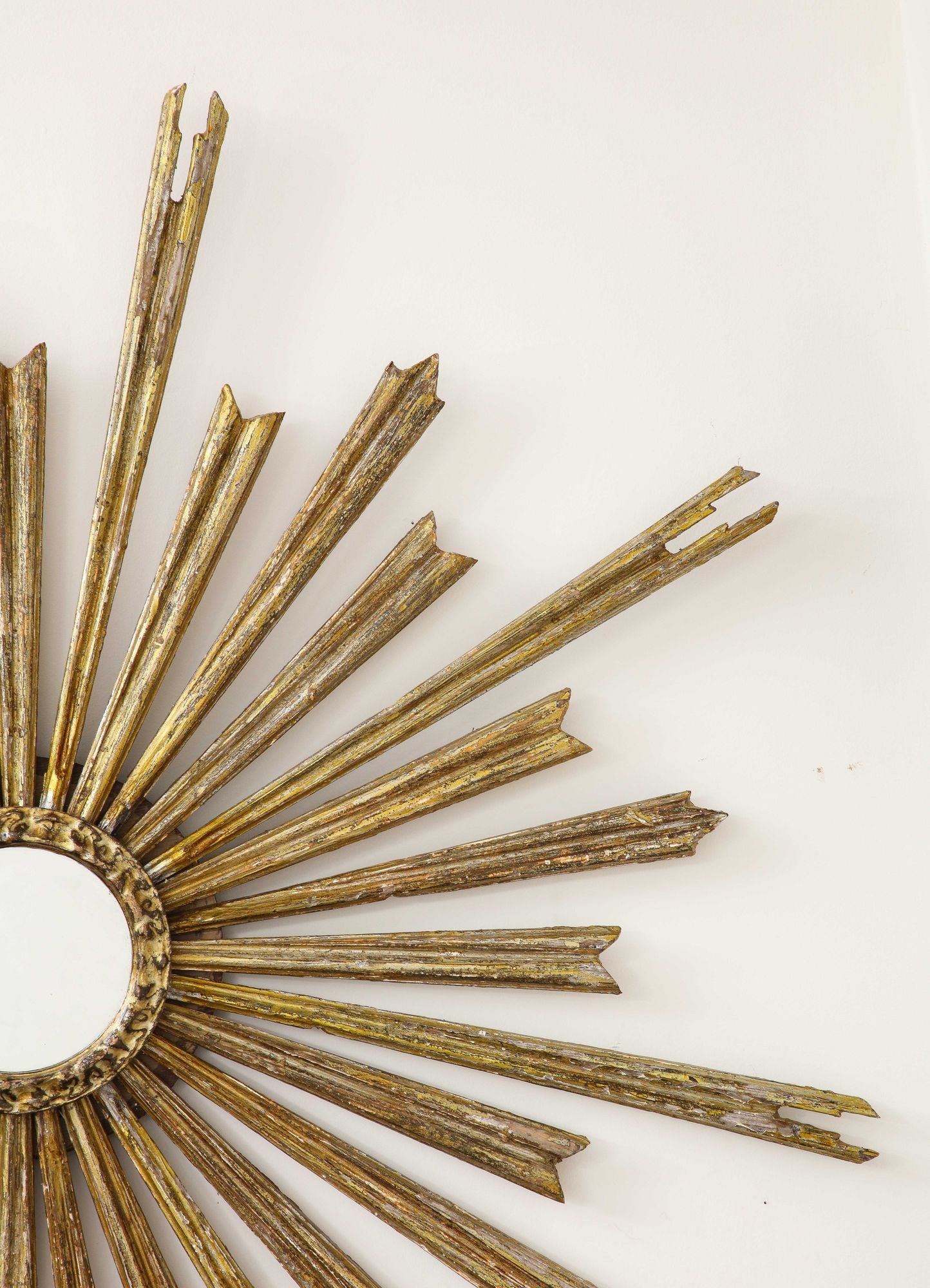 Silver Gilt Sunburst Mirror, 20th Century