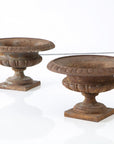 Pair Cast Iron Pie Crust Urns