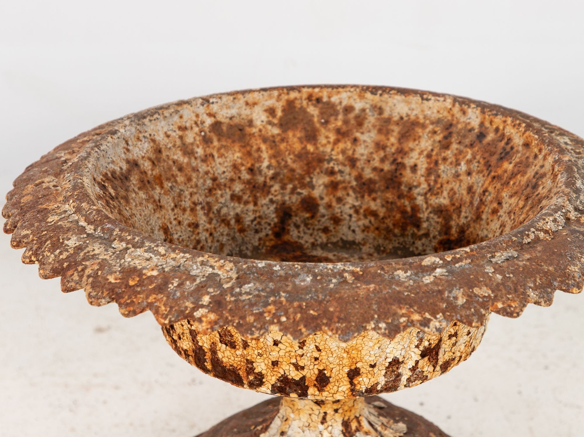 Antique Cast Iron Urn English Classically Styled Planter, Victorian 19th Century