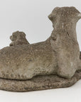 Vintage Reconstituted Stone Dog with Four Puppies, English Mid 20th C.