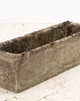 Rectangular Concrete Stone Planter with Tudor Rose Pattern, England mid 20th C.