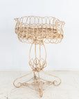 Victorian Style White Painted Wirework Plant Stand, English Early 20th C.