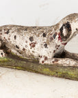 Vintage English Reconsitituted Stone Dalmatian Dog Garden Ornament, Mid 20th C.
