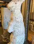 White Painted Reconstituted Stone Bunny, Rabbit, or Hare Garden Ornament, France 20th C.