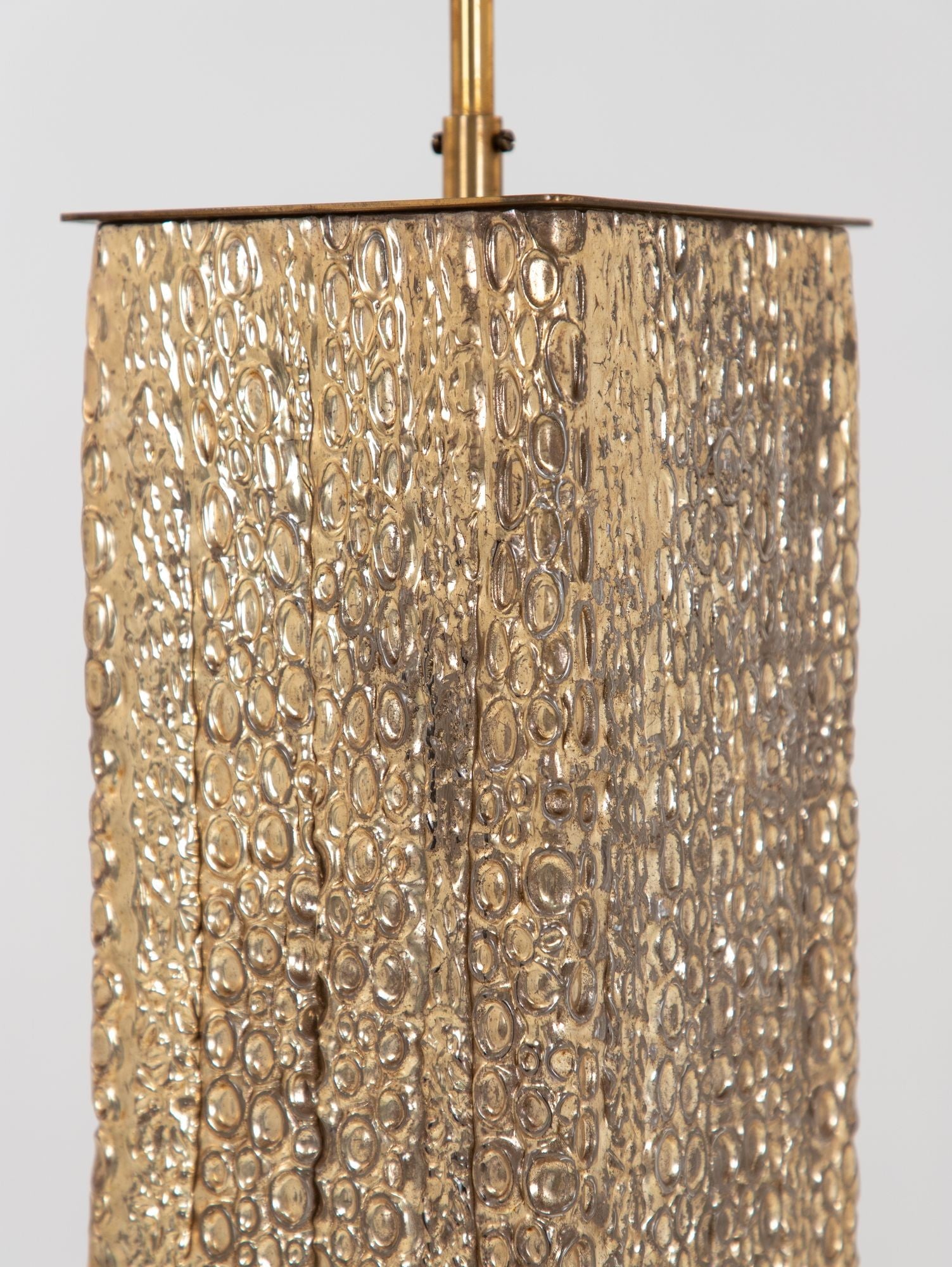 Glass Lamp with Molded Crocodile Pattern