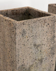 Brutalist Inspired Pair of Mixed Stone Planters, 20th Century