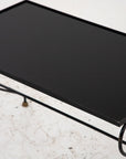 Iron and Black Glass Cocktail Table, 20th Century