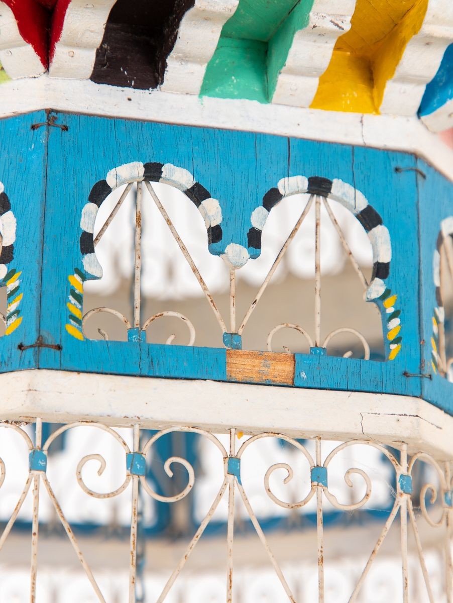 Polychrome Wire Birdcage, French 20th-Century