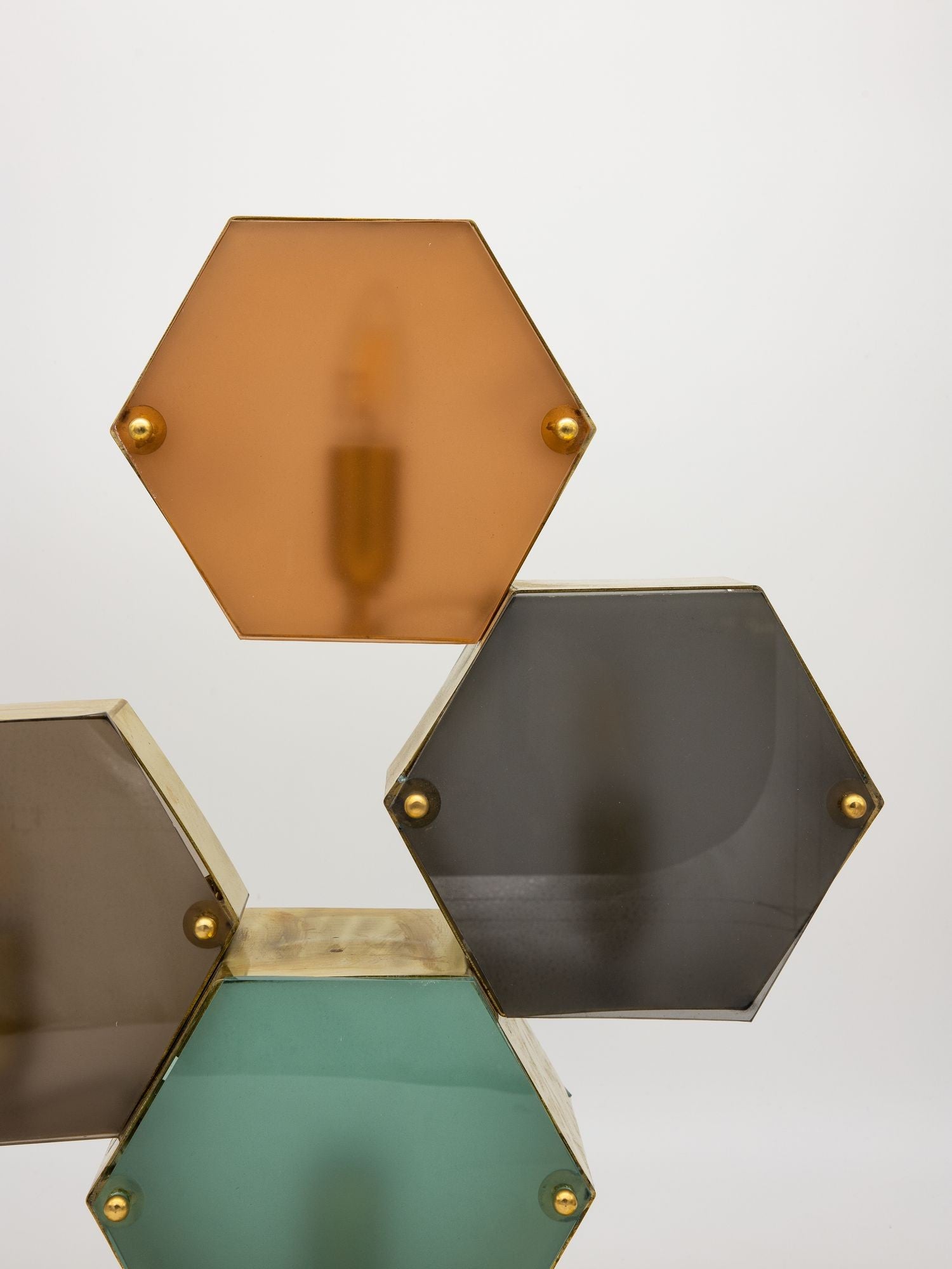 Pair Murano Geometric Multicolor Lamps