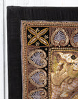Embroidered Indian Screen Board Art with Beaded Detail