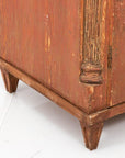 Antique English Country Buffet Cabinet with Original Red Paint