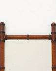 Small Faux Bamboo Carved Frame Mirror, England 1940s