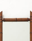 Small Faux Bamboo Carved Frame Mirror, England 1940s