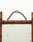 Small Faux Bamboo Carved Frame Mirror, England 1940s