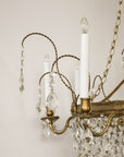 Eight Armed Crystal and Brass Chandelier, Early 20th C.