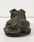 Reconstituted Black Stone Dog Garden Ornament, England 20th Century