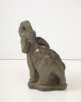 Stone Elephant Mother and Baby Fountain Garden Ornament, French Mid 20th C.