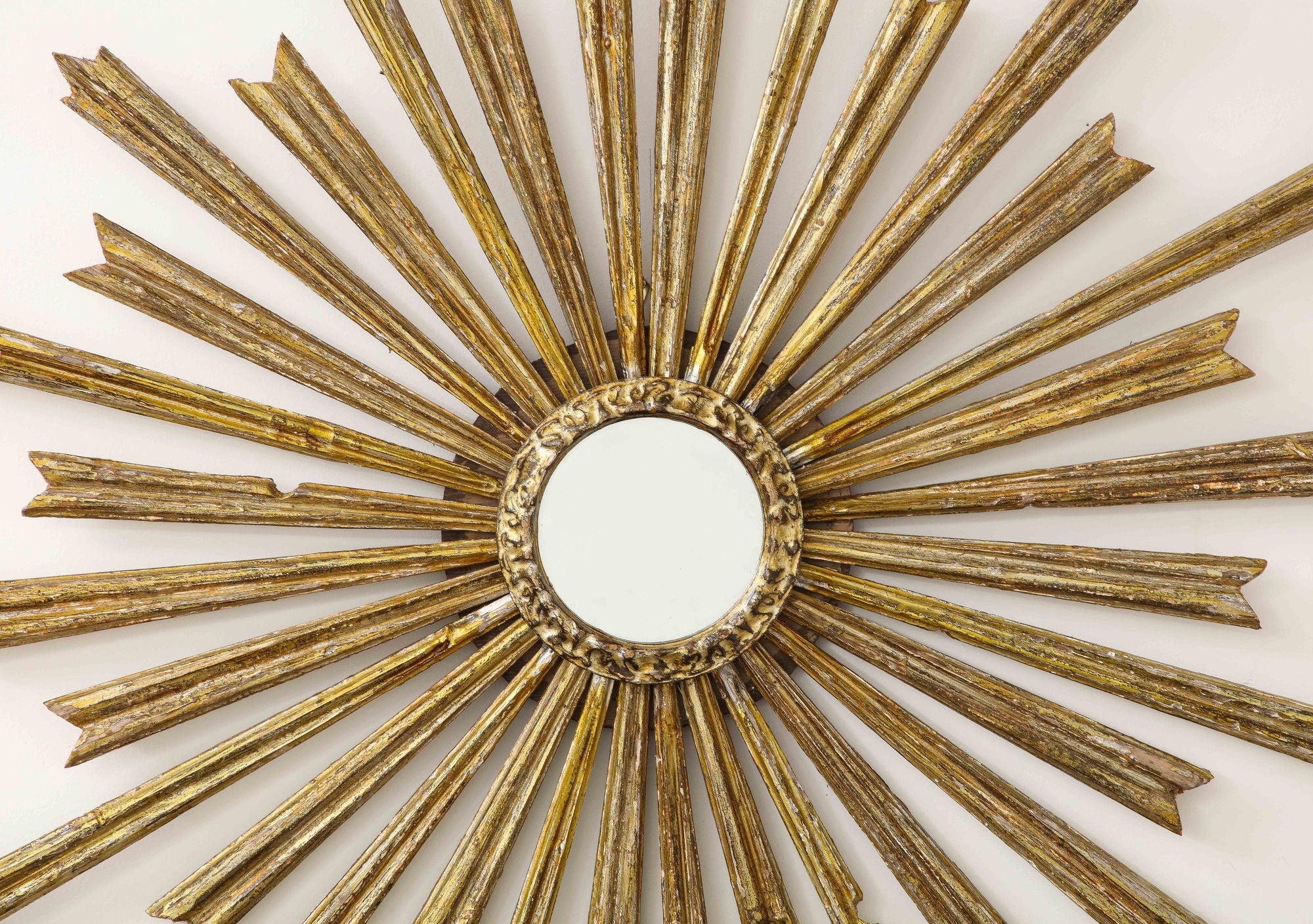 Silver Gilt Sunburst Mirror, 20th Century
