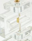 Pair Modern Murano Clear Glass Lamps