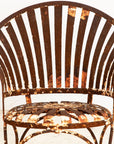 Francois Carre Style Fan-back Metal Garden Chairs, France Mid 20th C.