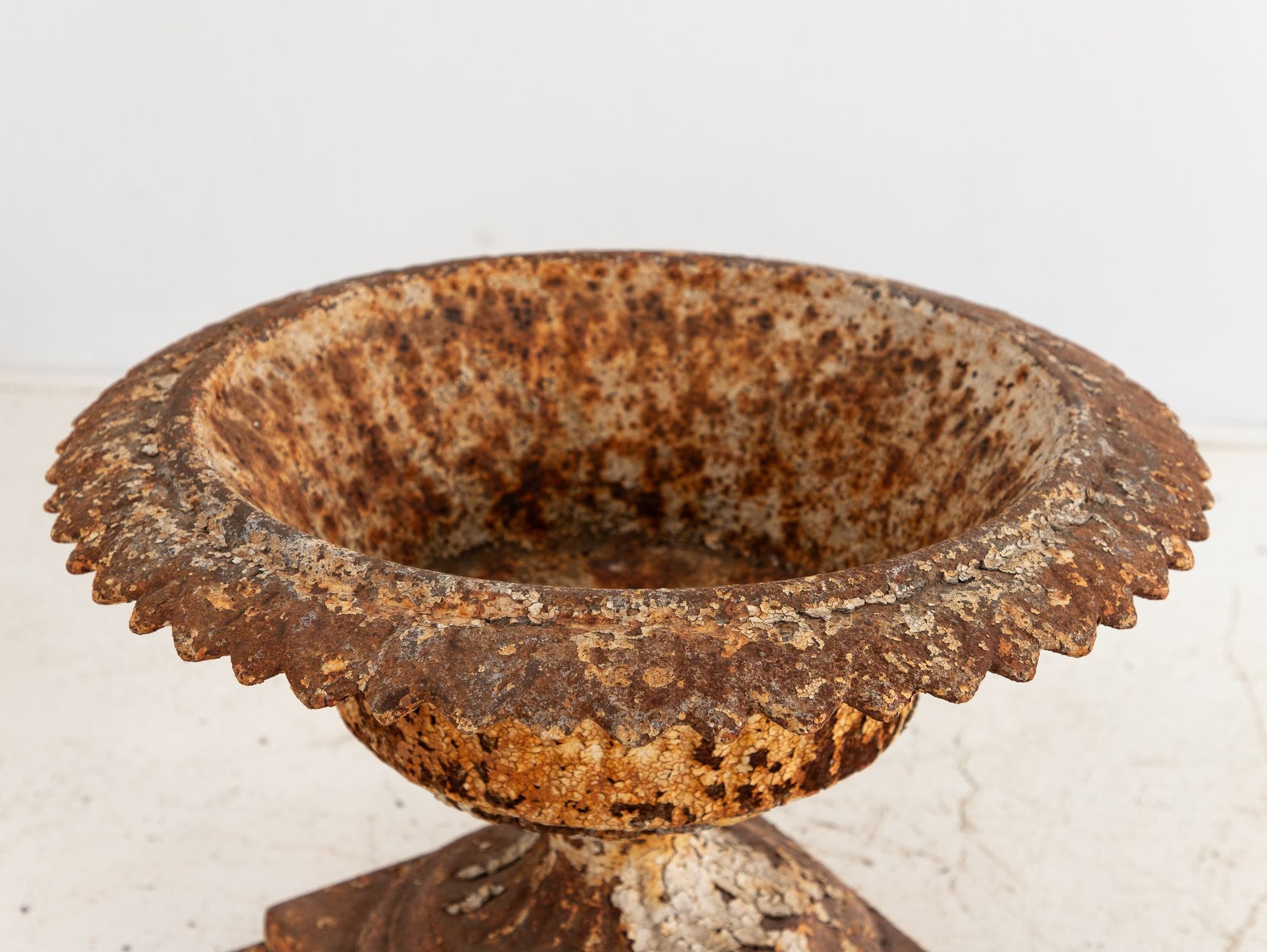 Antique Cast Iron Urn English Classically Styled Planter, Victorian 19th Century