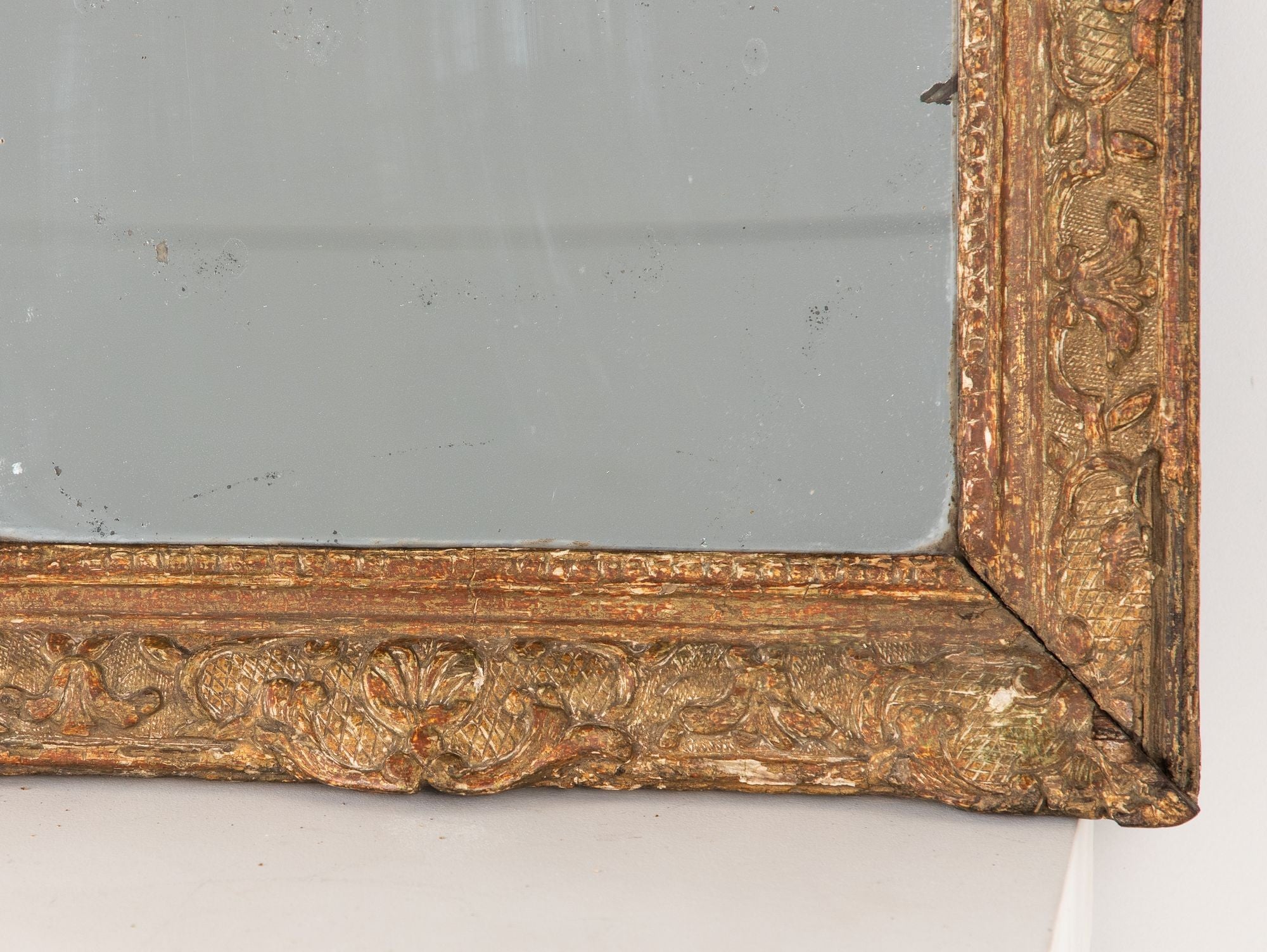 Ornate Baroque Style Giltwood Carved Mirror, Sweden Late 19th C.
