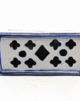 Dutch Delft Style Blue & White Ceramic Flower Brick, France Early 20th C.