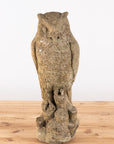 Vintage Stone Horned Owl Garden Ornament, USA Mid 20th C.