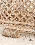 White Painted Cast Iron Latticework Basket, French early 20th C.