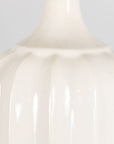 Mid Century White Ceramic and Walnut Table Lamp, Denmark 1960s