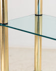 Polished Brass Etagere with Glass Shelves, USA 1970s